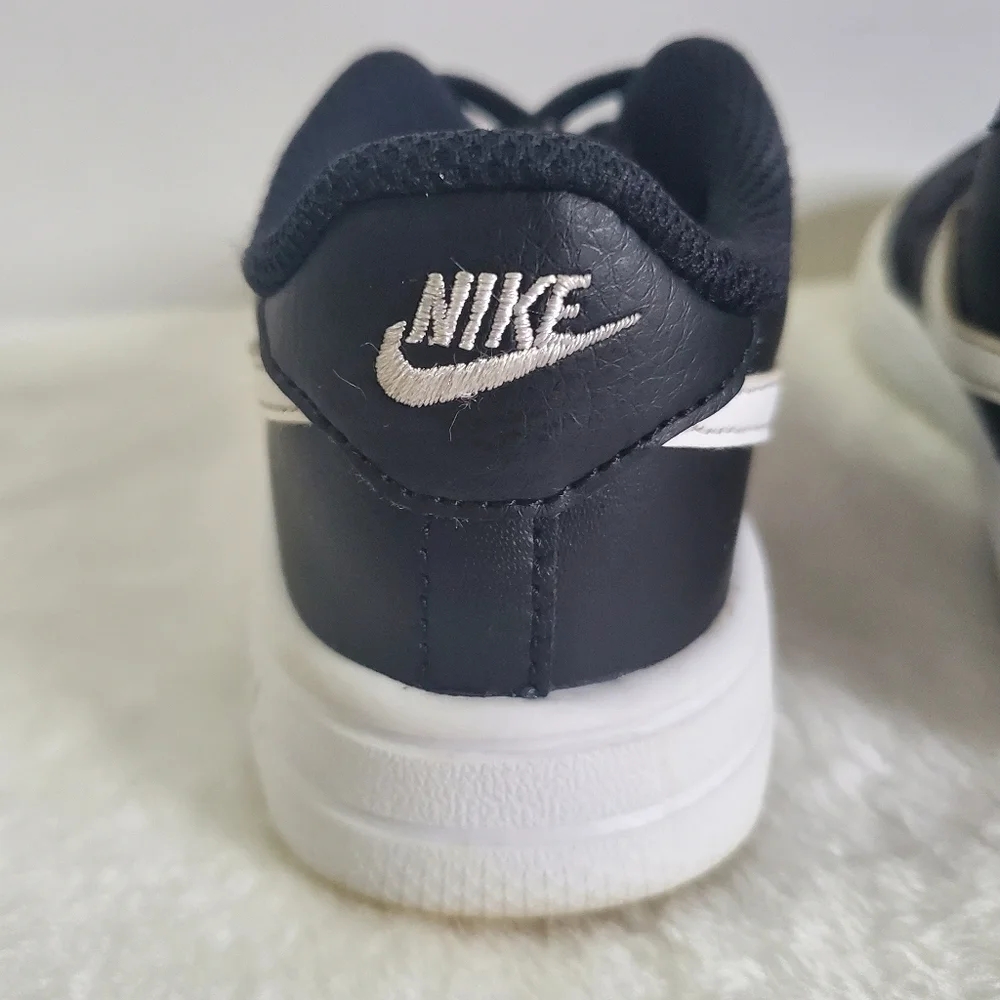 NIKE Force One 1 Leather Black White Sneakers Little Kids Size 10C